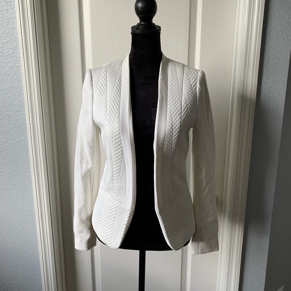 Quilted White Blazer